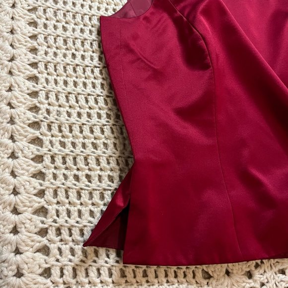 Carlisle Deep Red 100% Silk Halter Neck Blouse with Side Covered Buttons Size 6 - Picture 8 of 10